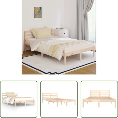 vidaXL Telaio Letto in Legno Massello di Pino 120x200 cm