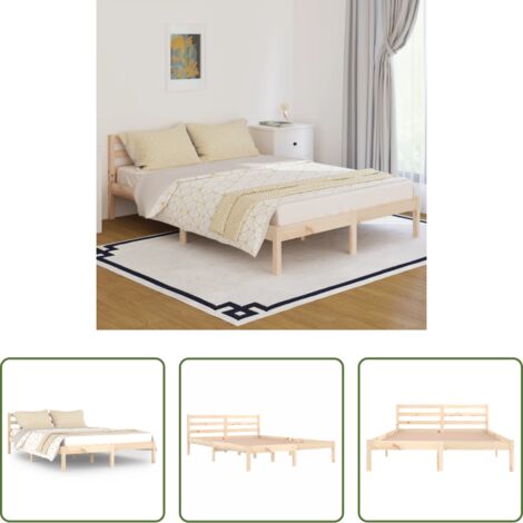 vidaXL Telaio Letto in Legno Massello di Pino 140x200 cm