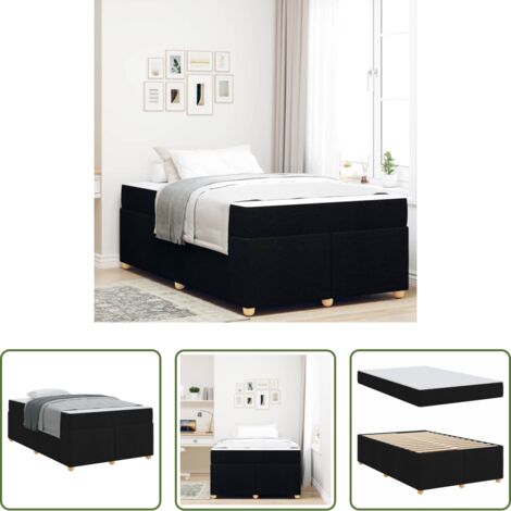 vidaXL Telaio letto -  Struttura del letto con materasso Nero 120 x 200 cm Tessuto