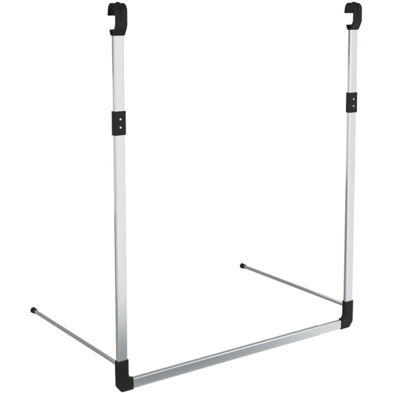 Telescopic Wardrobe Hanging Rail Silver Vidaxl