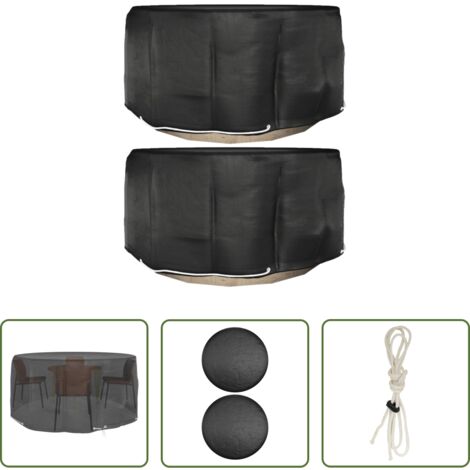 vidaXL Teli protettivi per rattan -  Coperture Mobili da Giardino 2pz 10 Occhielli Ø230x90cm Rotonde