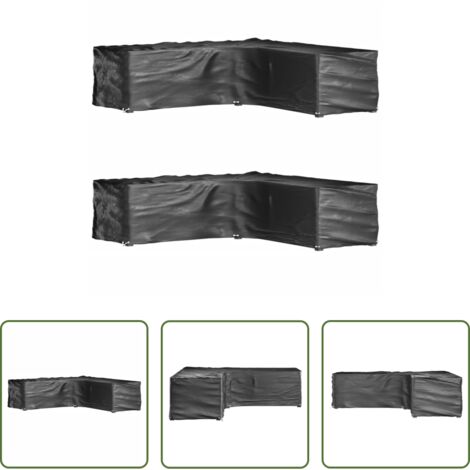 vidaXL Teli protettivi per rattan -  Coperture Mobili da Giardino a L 2pz 16 Occhielli 250x250x70cm