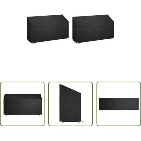 vidaXL Telo per mobili da giardino -  Copri Panche Giardino 2pz 12Occhielli 210x70x70/88 Polietilene