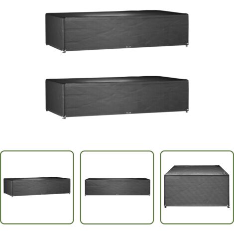 vidaXL Telo per patio -  Copri Mobili Giardino 2pz 12 Occhielli 315x160x75cm Rettangolo