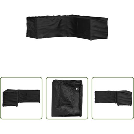 vidaXL Telo protettivo per rattan -  Copertura Mobili da Giardino a L 16 Occhielli 285x285x90 cm