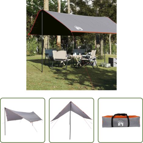 vidaXL Telone da trekking -  Telone da Campeggio Arancione 430x380x210 cm Impermeabile
