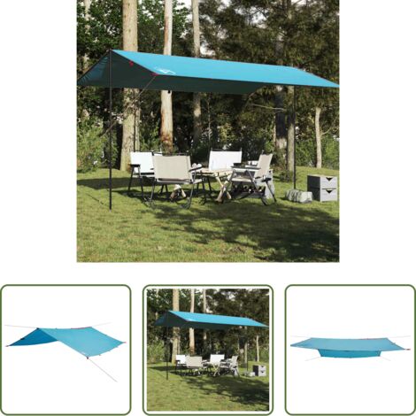 vidaXL Telone da trekking -  Telone da Campeggio Blu 500x294 cm Impermeabile