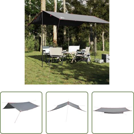 vidaXL Telone da trekking -  Telone da Campeggio Grigio/Arancione 360x294 cm Impermeabile