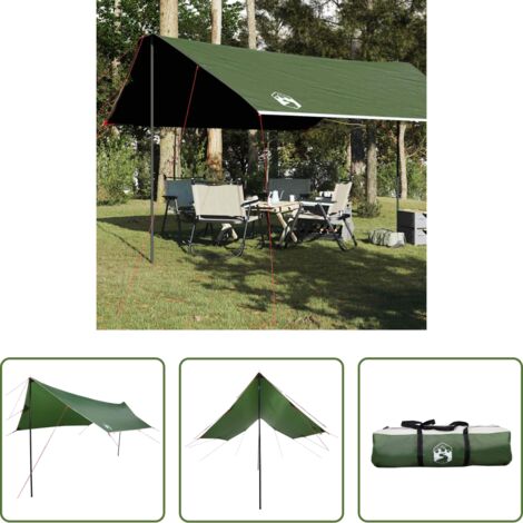 vidaXL Telone da trekking -  Telone da Campeggio Verde 460x305x210 cm Impermeabile