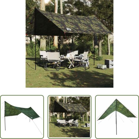 vidaXL Telone impermeabile -  Telone da Campeggio Mimetica 438x376x212 cm Impermeabile