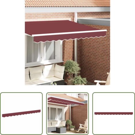 vidaXL Tenda a braccio -  Tenda a Braccio Borgogna 580 x 20 cm Tela