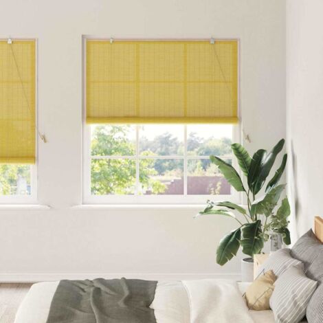 vidaXL Tenda a rullo Giallo 140 x 220 cm Bambù