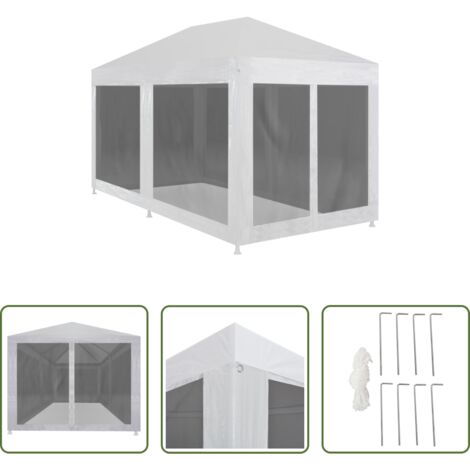 vidaXL Tenda all'aperto -  Tenda per Feste con 6 Pareti in Rete 6x3 m