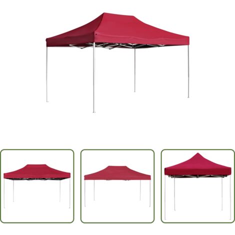vidaXL Tenda alluminio -  Gazebo Professionale Pieghevole Alluminio 4,5x3 m Rosso Vino