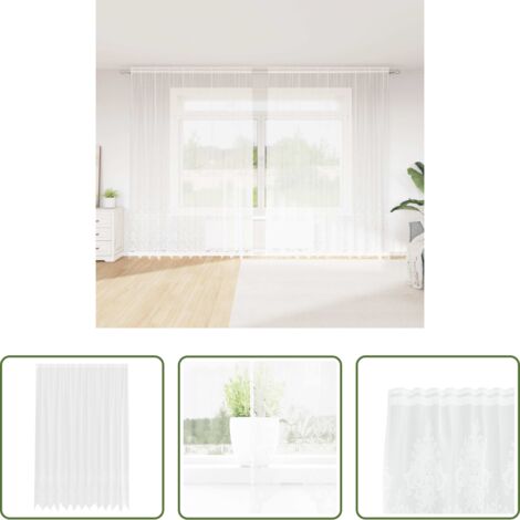 vidaXL Tenda bianca -  Tenda in Pizzo con tende Bianco 300 x 300 cm Poliestere