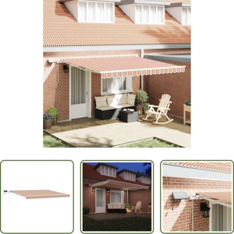 vidaXL Tenda con luci LED -  Tenda Retrattile con Multicolore 400 ×300 cm Tessuto