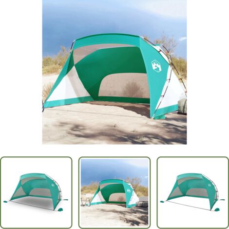 vidaXL Tenda da campeggio -  Tenda da Spiaggia Verde 274x178x170/148 cm in Poliestere 185T