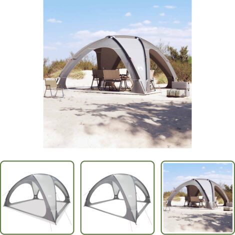 vidaXL Tenda da campeggio -  Tenda per Feste Grigia Impermeabile