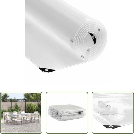 vidaXL Tenda da giardino -  Telone Trasparente con Occhielli 4x6 m in PVC