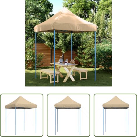 vidaXL Tenda da giardino -  Tenda da Festa Pieghevole Pop-Up Beige 200x200x306 cm