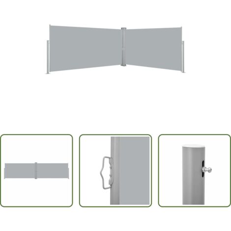 vidaXL Tenda da giardino -  Tenda da Sole Laterale Retrattile 160x600 cm Grigia