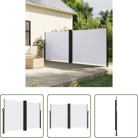vidaXL Tenda da giardino -  Tenda da Sole Laterale Retrattile Bianca 160x1000 cm