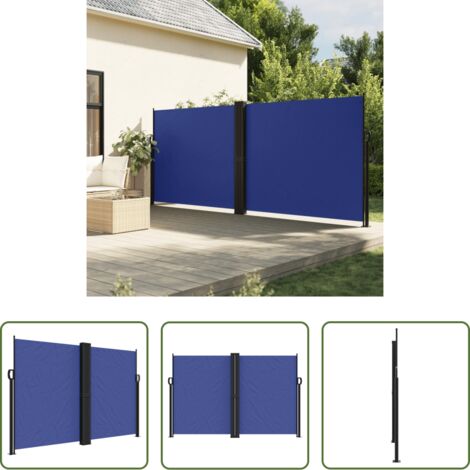 vidaXL Tenda da giardino -  Tenda da Sole Laterale Retrattile Blu 160x1000 cm
