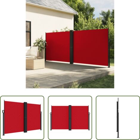 vidaXL Tenda da giardino -  Tenda da Sole Laterale Retrattile Rossa 160x1200 cm