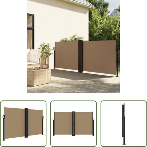 vidaXL Tenda da giardino -  Tenda da Sole Laterale Retrattile Tortora 140x1000 cm