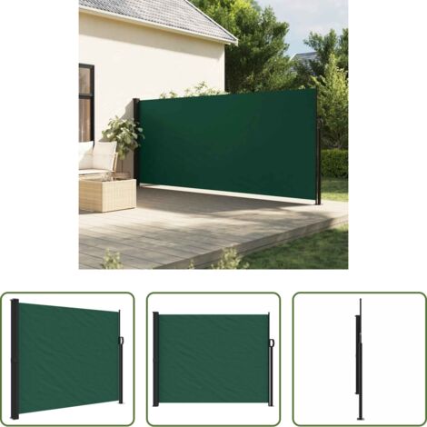 vidaXL Tenda da giardino -  Tenda da Sole Laterale Retrattile Verde Scuro 160x600 cm