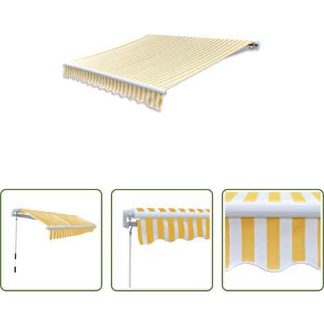 vidaXL Tenda da giardino -  Tenda da Sole Pieghevole Manuale 300 cm Gialla/Bianca