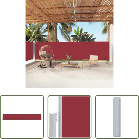 vidaXL Tenda da giardino -  Tenda Laterale Retrattile Rossa 160x1000 cm