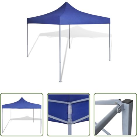 vidaXL Tenda da giardino - Tenda Pieghevole Blu 3 x 3 m