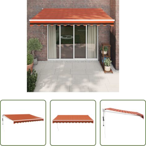 vidaXL Tenda da giardino -  Tenda Sole Automatica Retrattile Arancione e Marrone 3,5x2,5 m