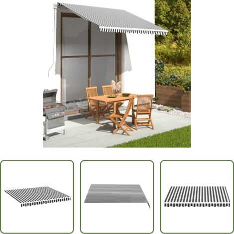vidaXL Tenda da giardino -  Tessuto di Ricambio per Tenda da Sole Antracite e Bianco 3x2,5m