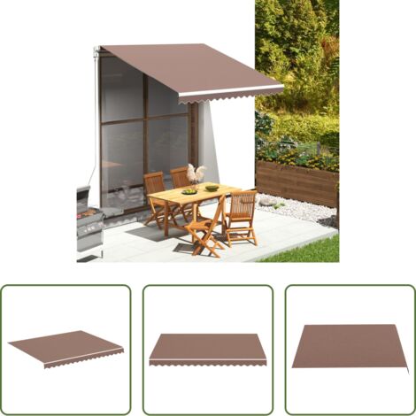 vidaXL Tenda da giardino -  Tessuto di Ricambio per Tenda da Sole Marrone 3x2,5 m