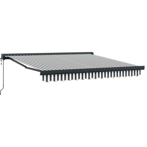 vidaXL Tenda da Sole Antracite e Bianca 3x2,5 m Tessuto e Alluminio