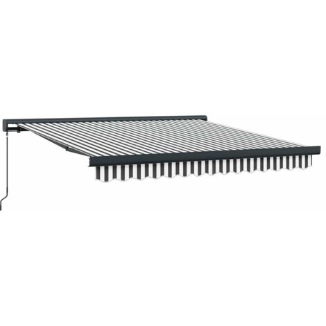 vidaXL Tenda da Sole Antracite e Bianca 3x2,5 m Tessuto e Alluminio