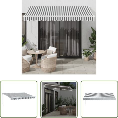 vidaXL Tenda da sole estensibile - Tenda da Sole Retrattile Manuale con LED Antracite e Bianco