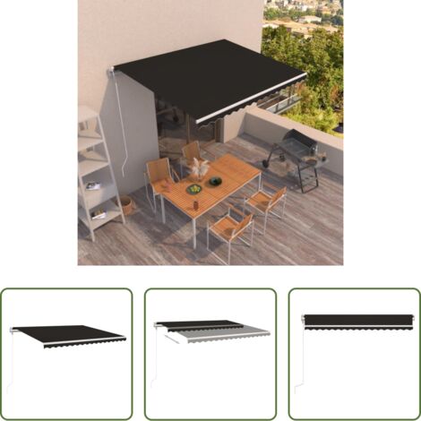 vidaXL Tenda da sole esterna -  Tenda da Sole Retrattile Automatica 450x350 cm Antracite
