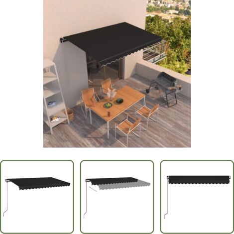 vidaXL Tenda da sole esterna -  Tenda da Sole Retrattile Manuale 450x350 cm Antracite