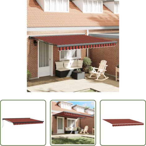 vidaXL Tenda da sole motorizzata -  Tenda Sole Retrattile Arancione Marrone 4x3m Tessuto Alluminio