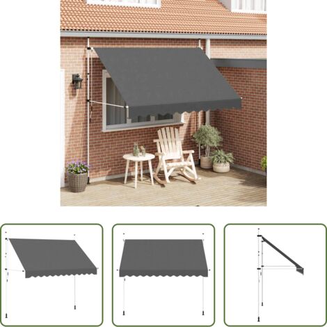 vidaXL Tenda da sole per finestra -  Tenda da Sole Retrattile Manuale 300 cm Antracite