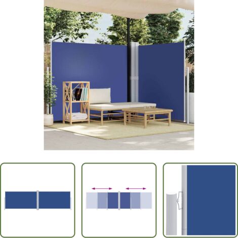 vidaXL Tenda da sole per patio -  Tenda da Sole Laterale Retrattile Blu 180x600 cm