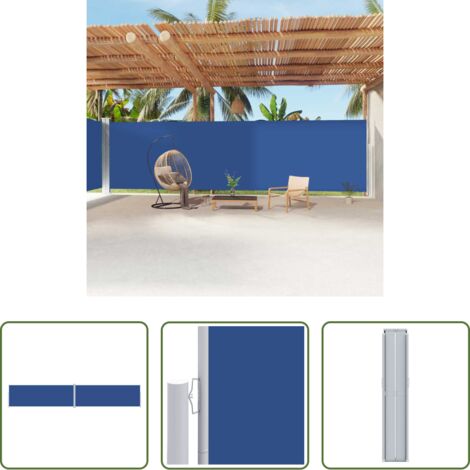 vidaXL Tenda da sole per patio -  Tenda da Sole Laterale Retrattile Blu 220x1200 cm