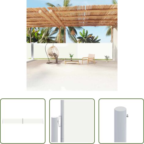 vidaXL Tenda da sole per patio -  Tenda da Sole Laterale Retrattile Crema 160x1200 cm