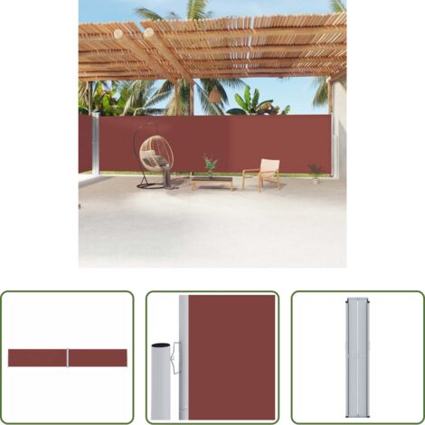vidaXL Tenda da sole per patio -  Tenda da Sole Laterale Retrattile Marrone 200x1200 cm