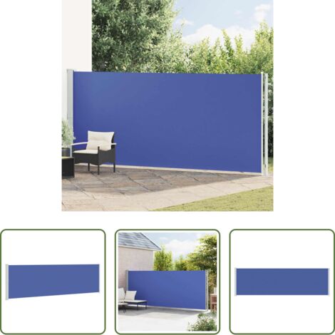 vidaXL Tenda da sole per patio -  Tenda da Sole Laterale Retrattile per Patio 180x600 cm Blu