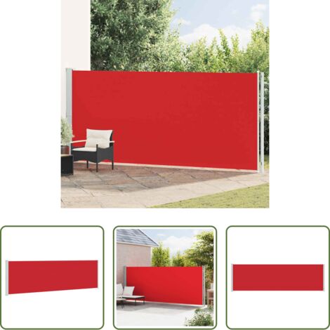 vidaXL Tenda da sole per patio -  Tenda da Sole Laterale Retrattile per Patio 180x600 cm Rossa