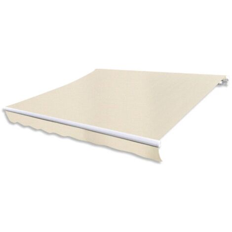 Tenda Da Sole A Caduta 400x300 Cm Beige - Impermeabile Con Braccetti Regolabili